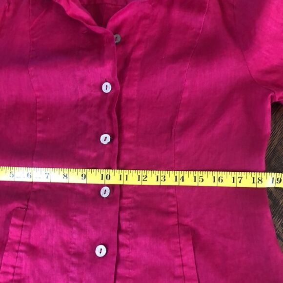 Soft Surroundings raspberry pink linen tunic top - Picture 10 of 13